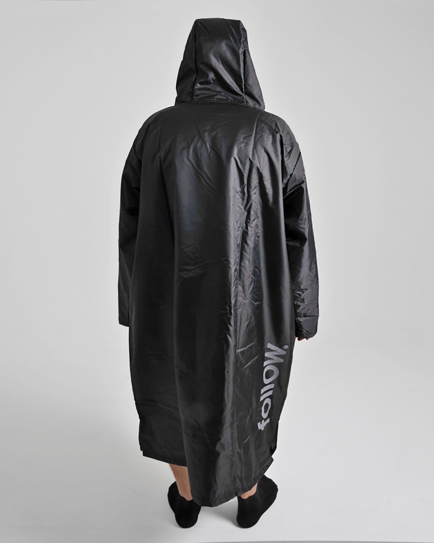 Follow Zip Thru Rain Towelie - Black back